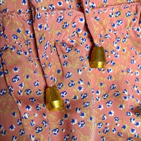 Sugar & Salt Peach Floral Pink Mini Dress, Size S - Picture 7 of 7